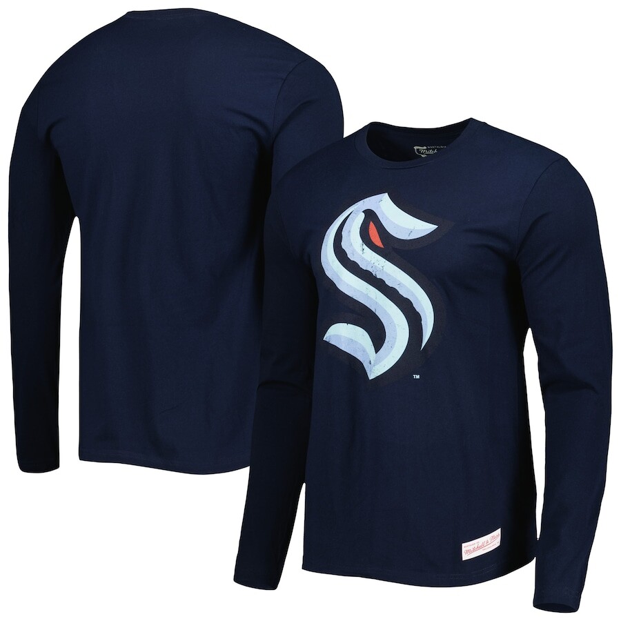 

Футболка с длинным рукавом Mitchell & Ness Seattle Kraken, синий