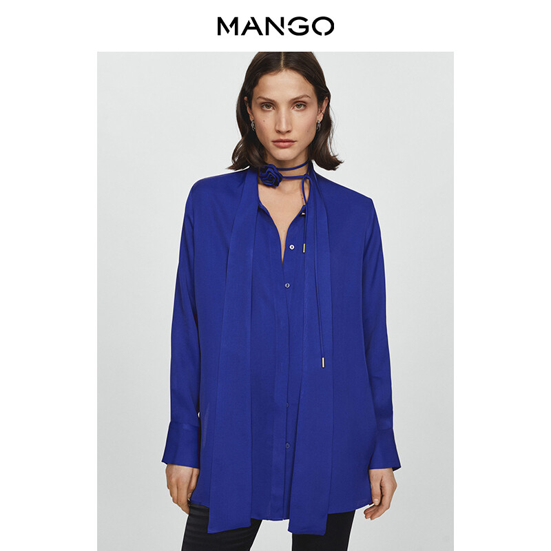 

Женская рубашка Mango в деловом стиле, синий