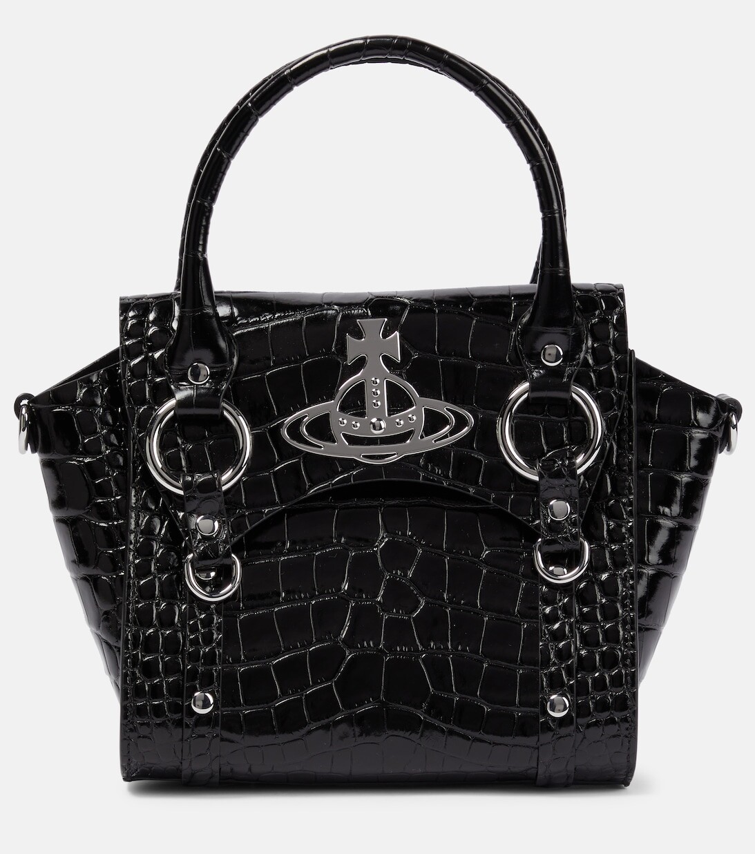 

Маленькая сумка-тоут Betty из кожи с эффектом крокодила Vivienne Westwood, черный