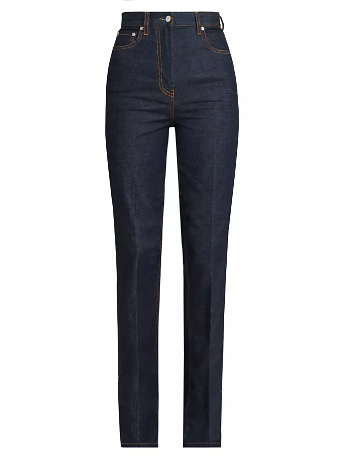 

Джинсы прямого кроя с высокой посадкой Ferragamo, цвет denim scuro