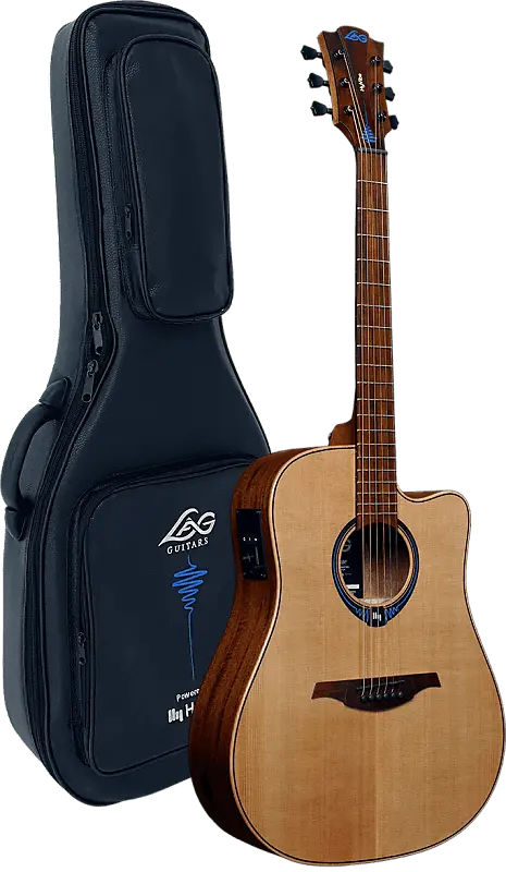 

Акустическая гитара Lag THV10DCE Tramontane Hyvibe 10 Dreadnought Mahogany Neck 6-String Acoustic Electric Guitar w/Bag
