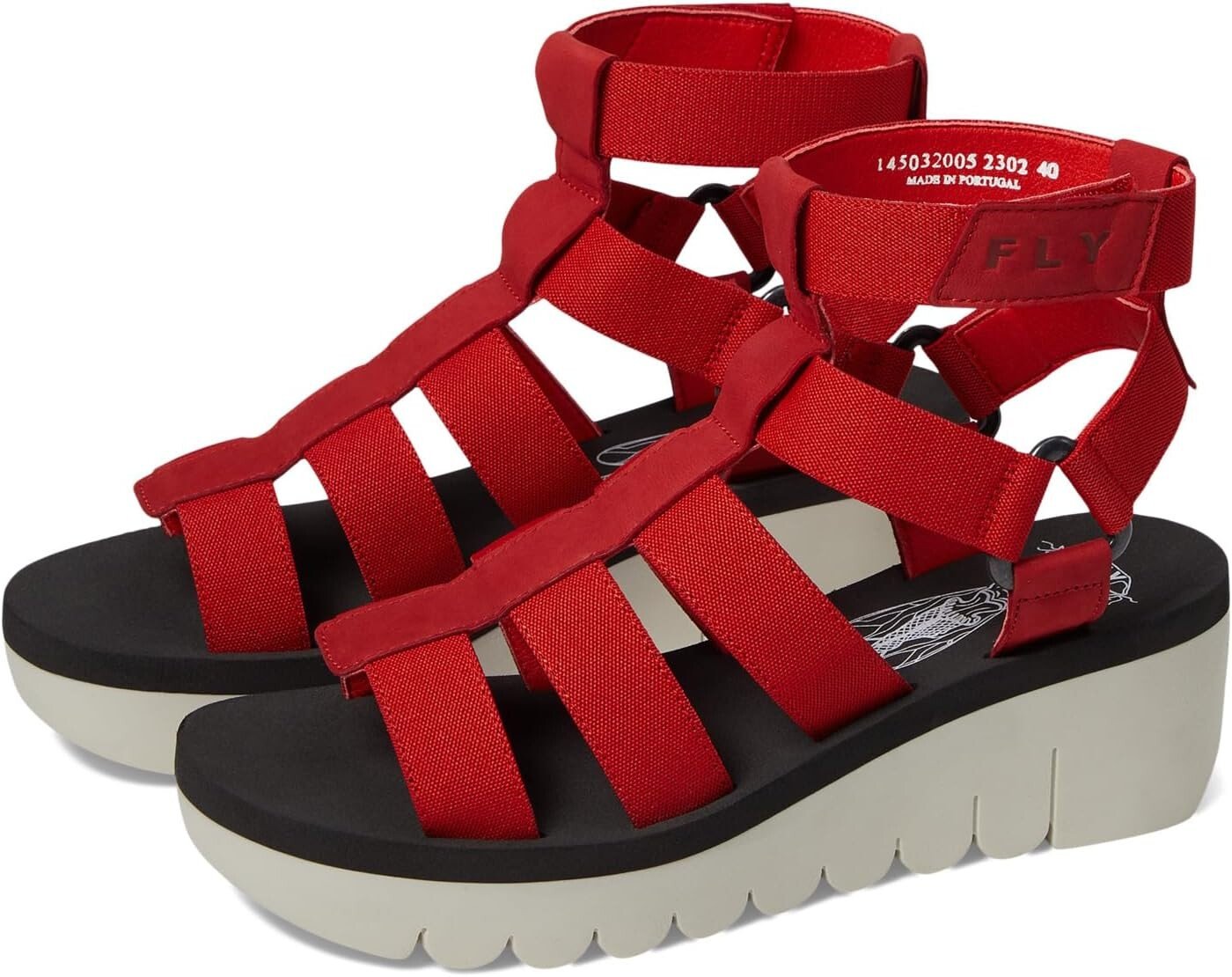 

Сандалии FLY LONDON YUFI032FLY, цвет Lipstick Red/Red Cupido/Elastic