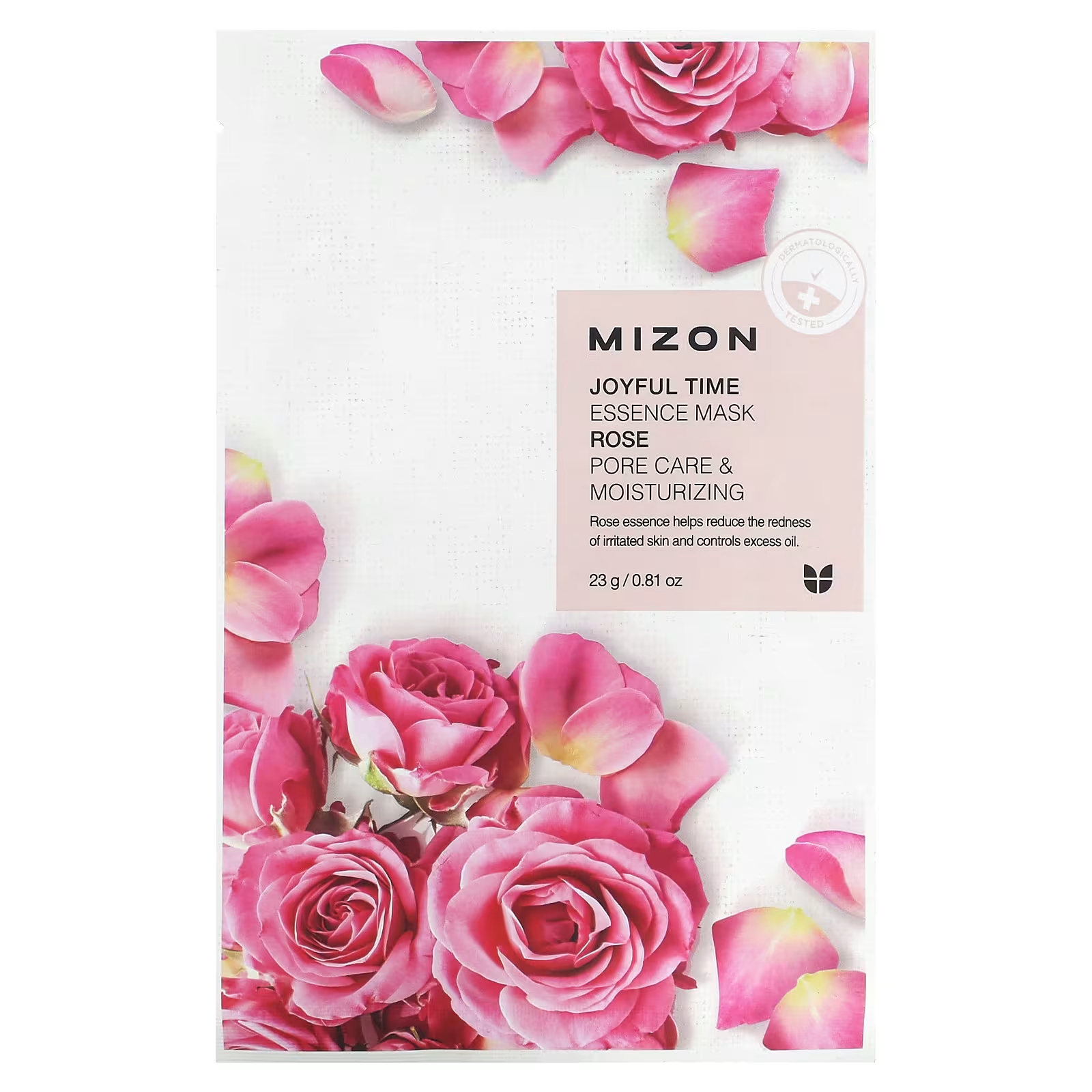 Mizon Joyful Time Essence Beauty Mask Rose, 1 лист, 0,81 унции (23 г)