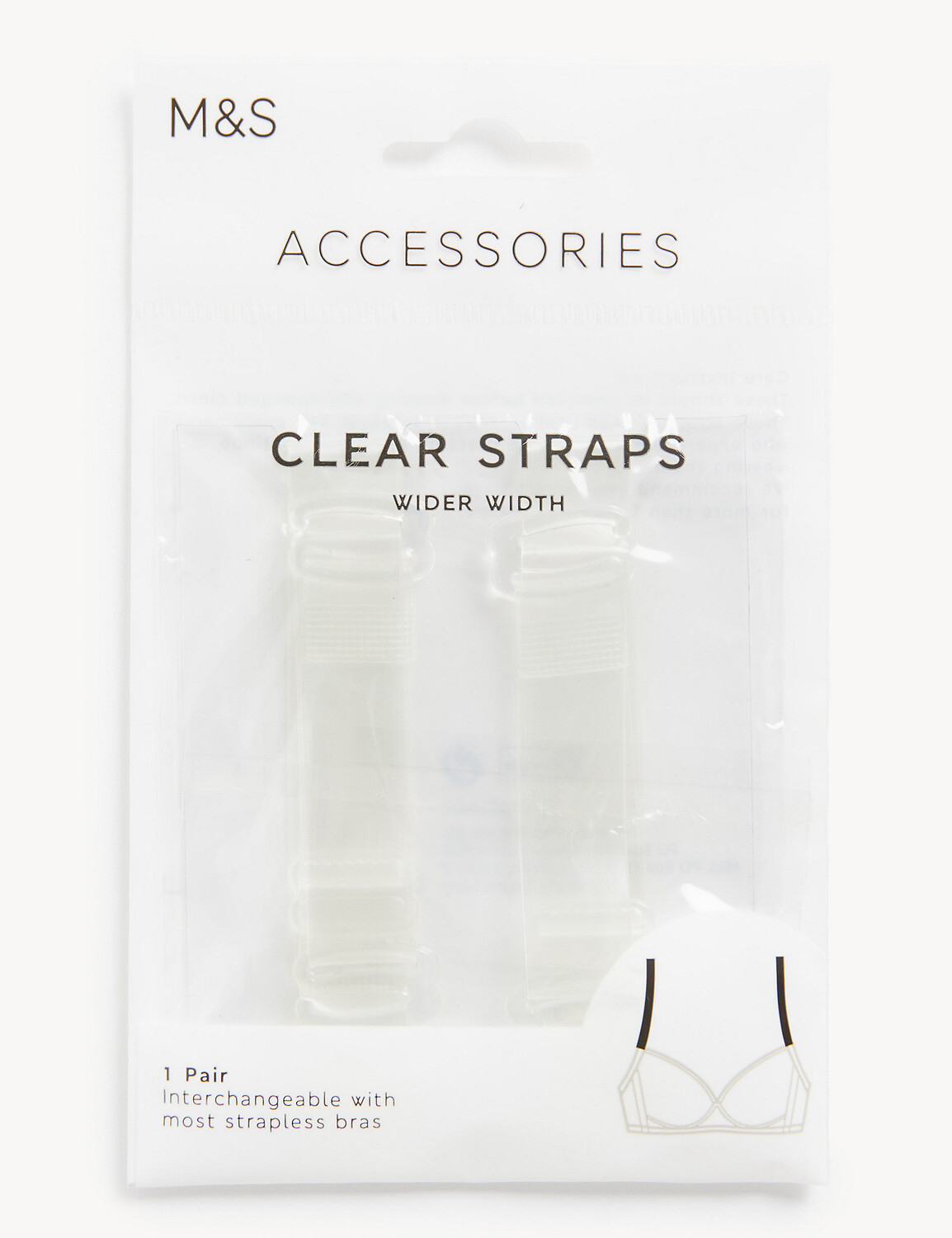 

Съемные прозрачные бретели бюстгальтера — более широкая ширина Marks & Spencer