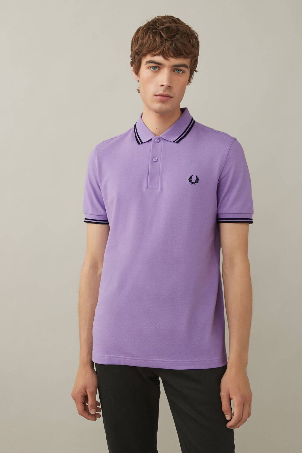 

Мужская рубашка поло с двойным кантом Fred Perry, фиолетовый
