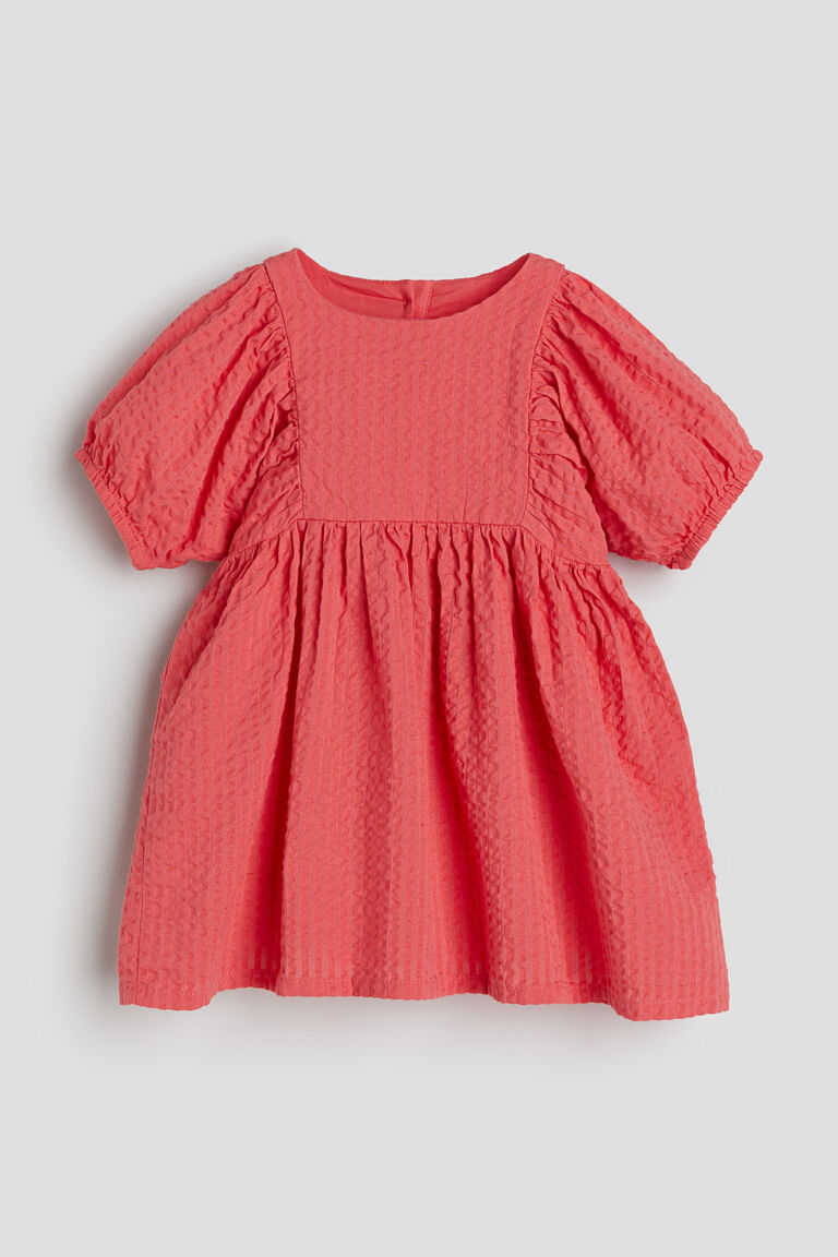 Платье из хлопка сирсакер H&M, красный