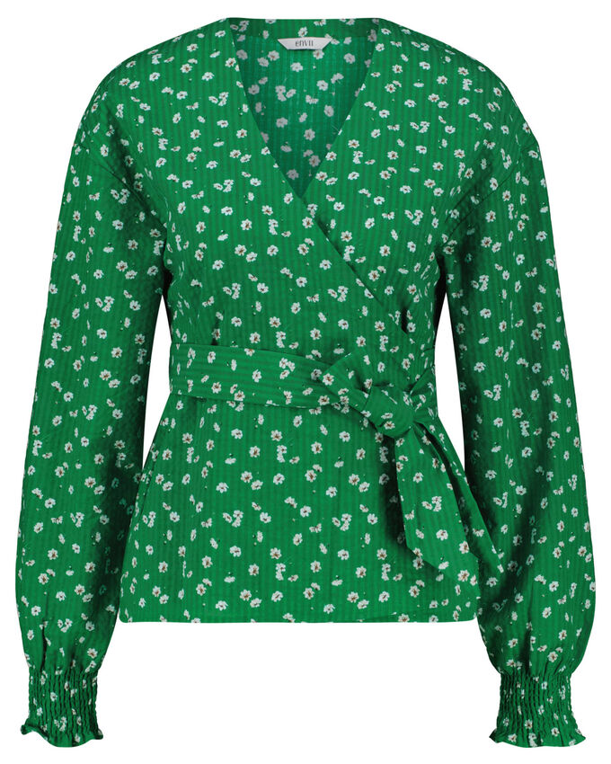 Блузка с запахом и длинными рукавами Envii, зеленый