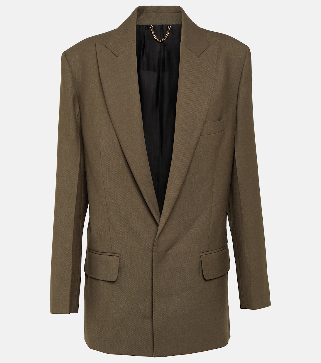 Однобортный пиджак Victoria Beckham, зеленый цена и фото