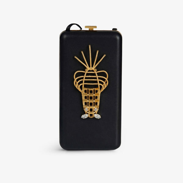 

Клатч Sonia Petroff Lobster из латуни с желтым золотом 24 карата и кристаллами Сваровски La Maison Couture, черный