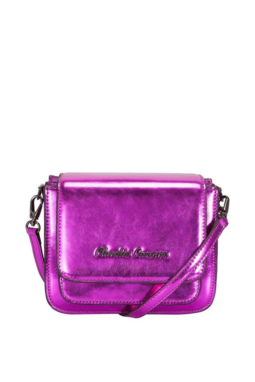 Миниатюрная сумка через плечо металлик Claudia Canova, розовый
