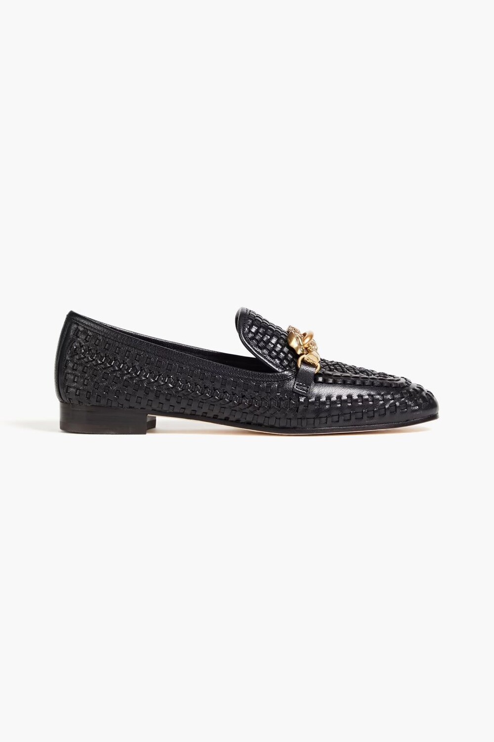 

Плетеные кожаные лоферы Jessa с декором Tory Burch, черный