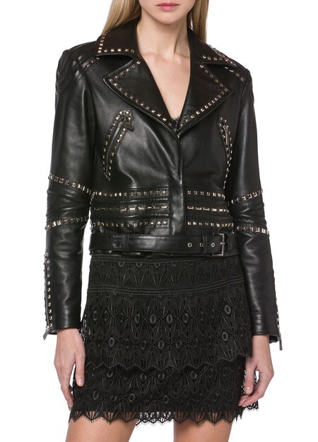 

Куртка из кожи наппа с заклепками Alberta Ferretti, черный