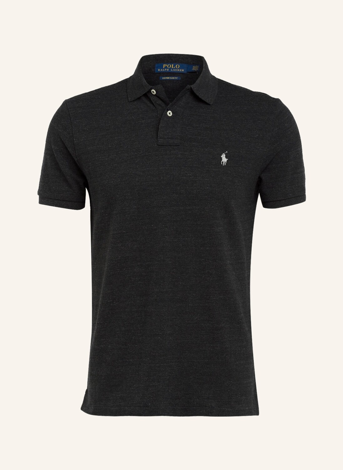 

Рубашка поло POLO RALPH LAUREN Piqué Custom Slim Fit, черный