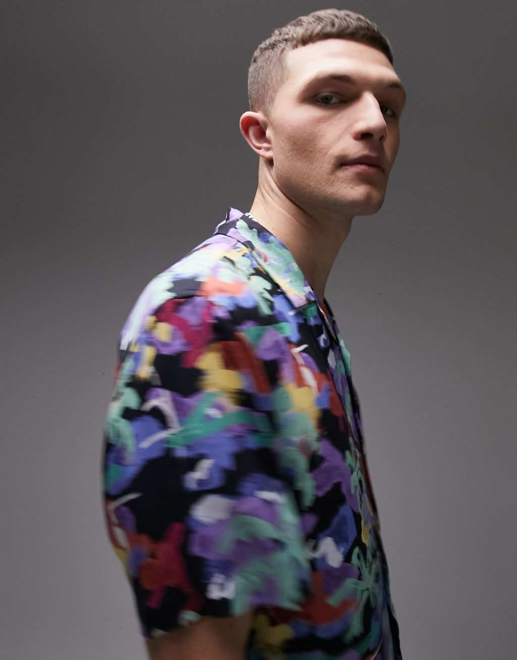 Разноцветная рубашка с цветочным принтом Topman
