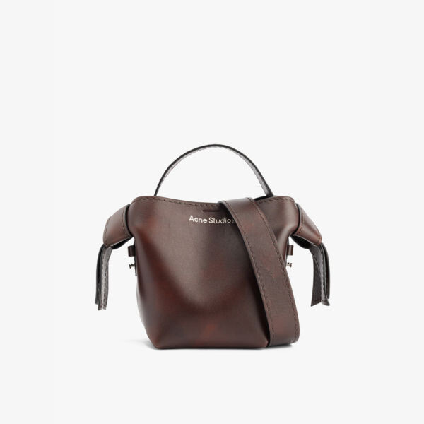 

Мини-Сумка через плечо из кожи Musubi Acne Studios, коричневый