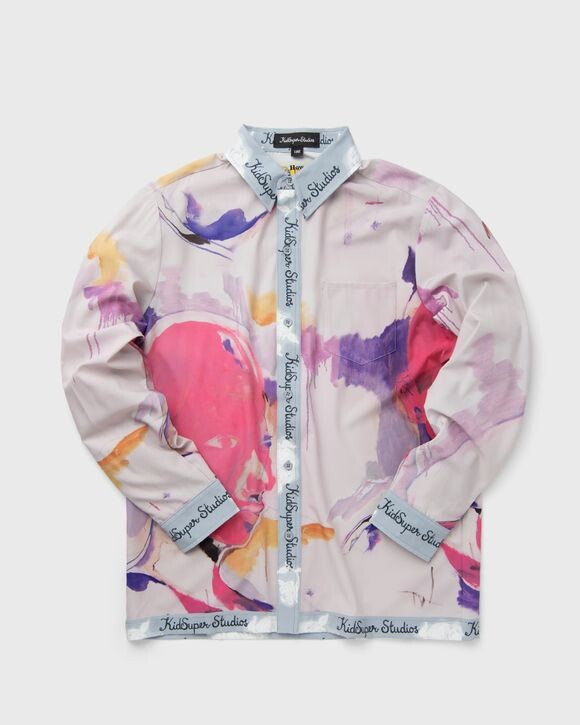

Рубашка Kidsuper Studios Printed Satin Shirt, цвет white/multi