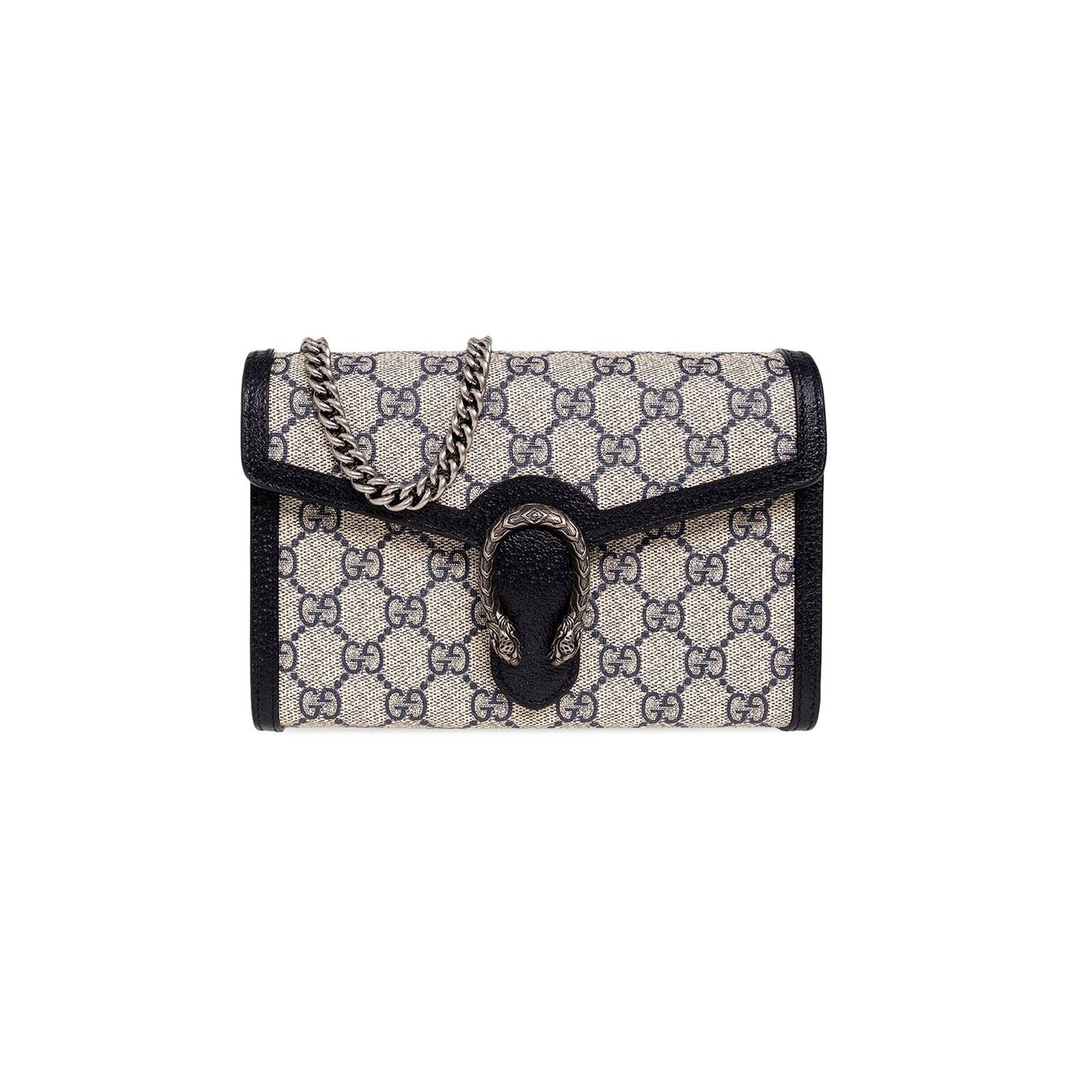 

Мини-кошелек Gucci Dionysus GG с цепочкой, Бежевый/Синий
