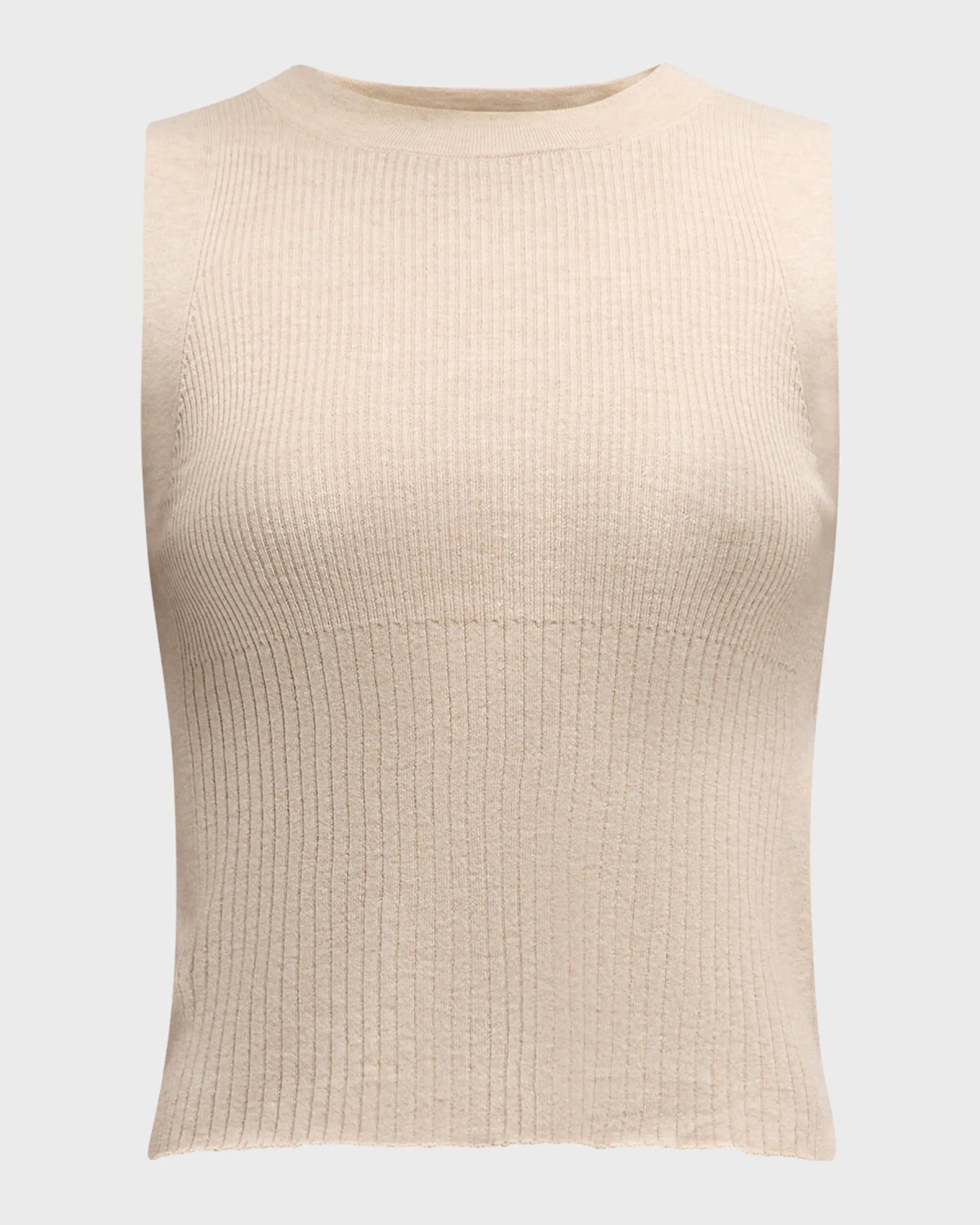 

Майка Afa из шелковой шерсти в рубчик Max Mara Studio, бежевый