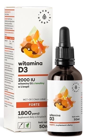 

Witamina D3 Forte 2000IU Kropleжидкий витамин D3, 50 ml