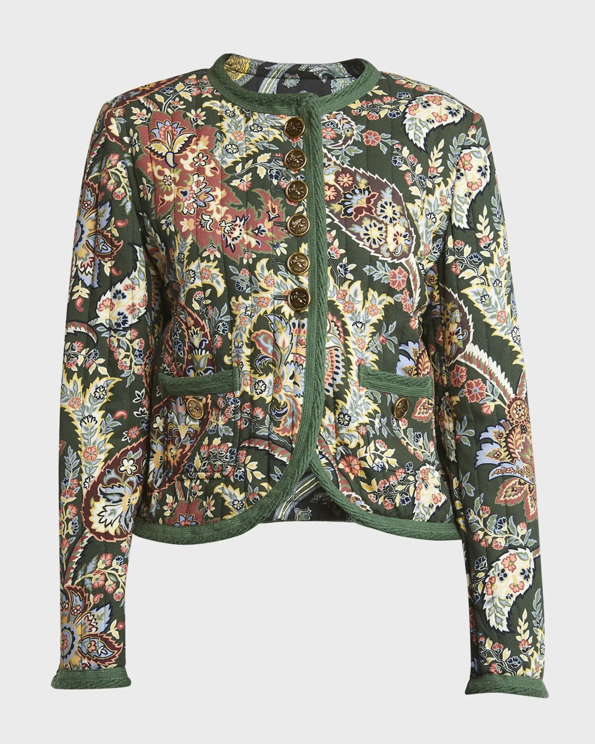 

Стеганая куртка Blossom с узором пейсли Etro, цвет Green Print 2