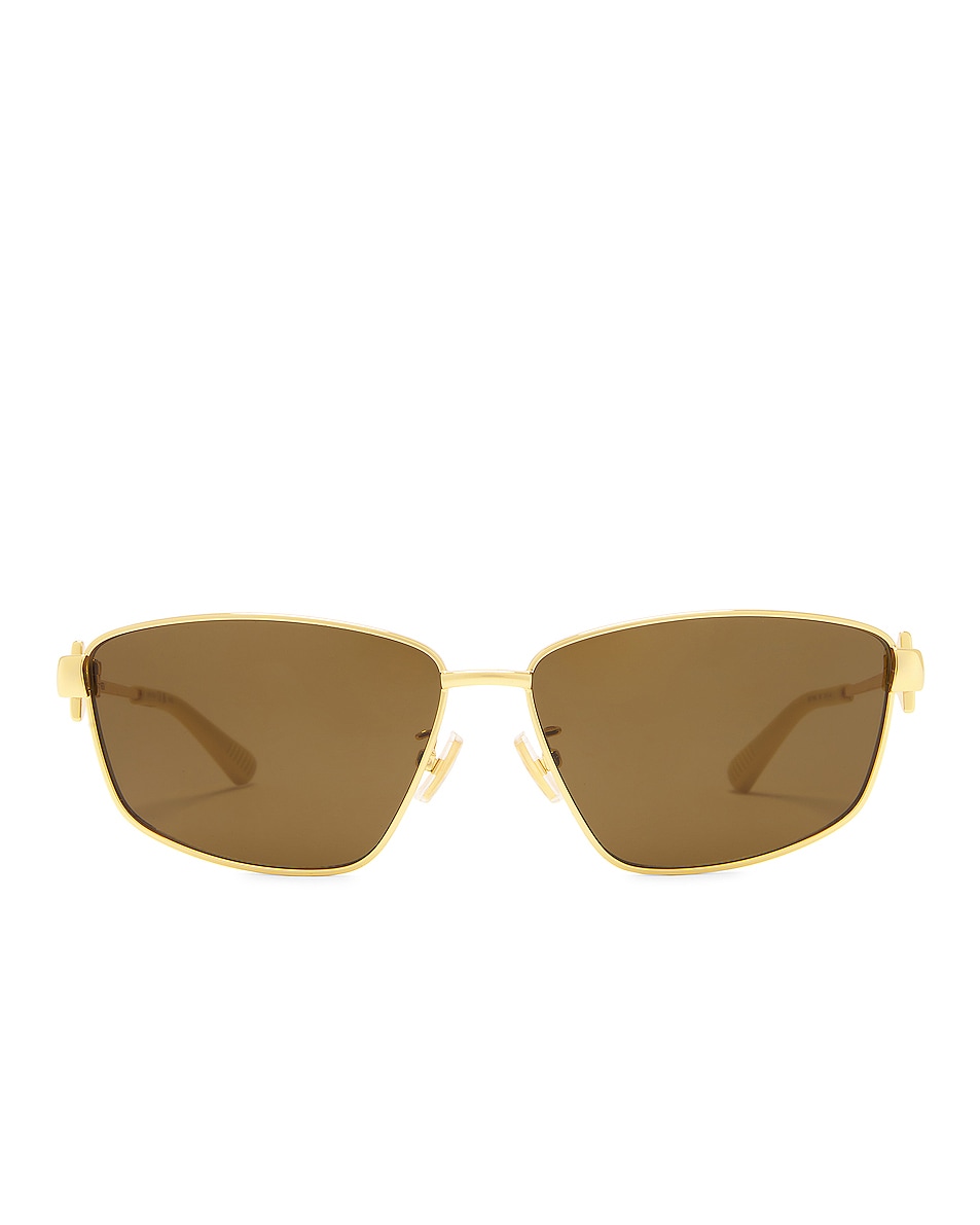 Солнцезащитные очки Bottega Veneta New Triangle Metal, цвет Shiny Gold