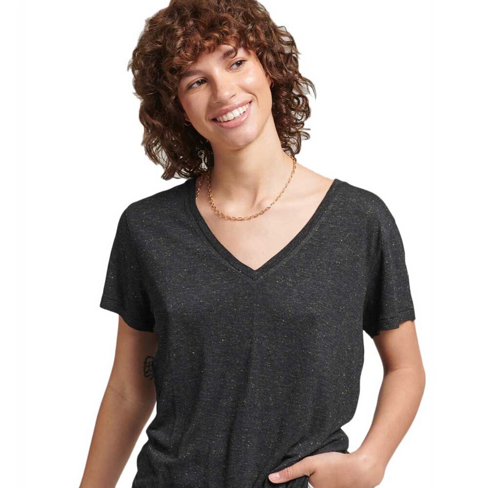 

Футболка Superdry Studios Slub Vee Neck, серый
