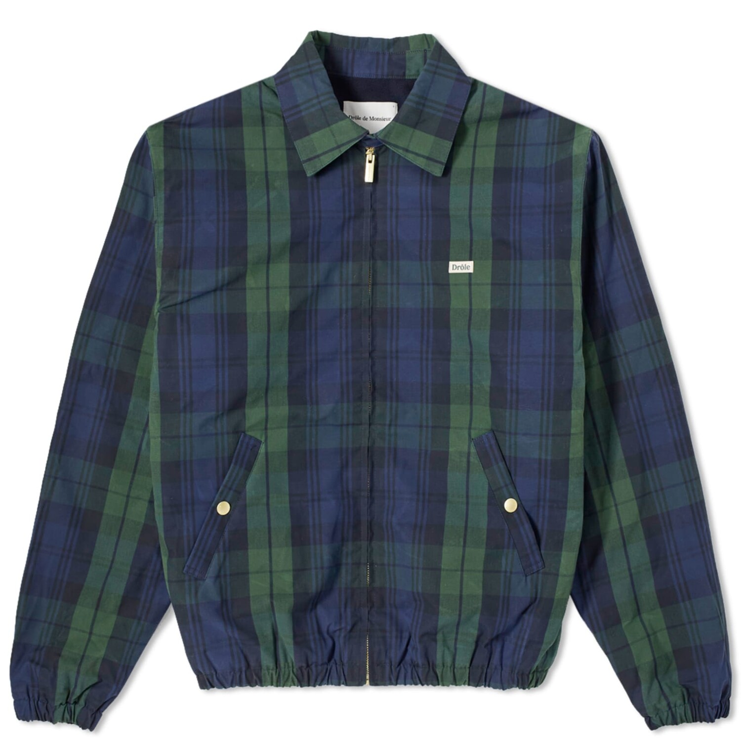 Куртка Drôle De Monsieur Tartan Logo Harrington, зеленый куртка с узором в клетку тартан only красный