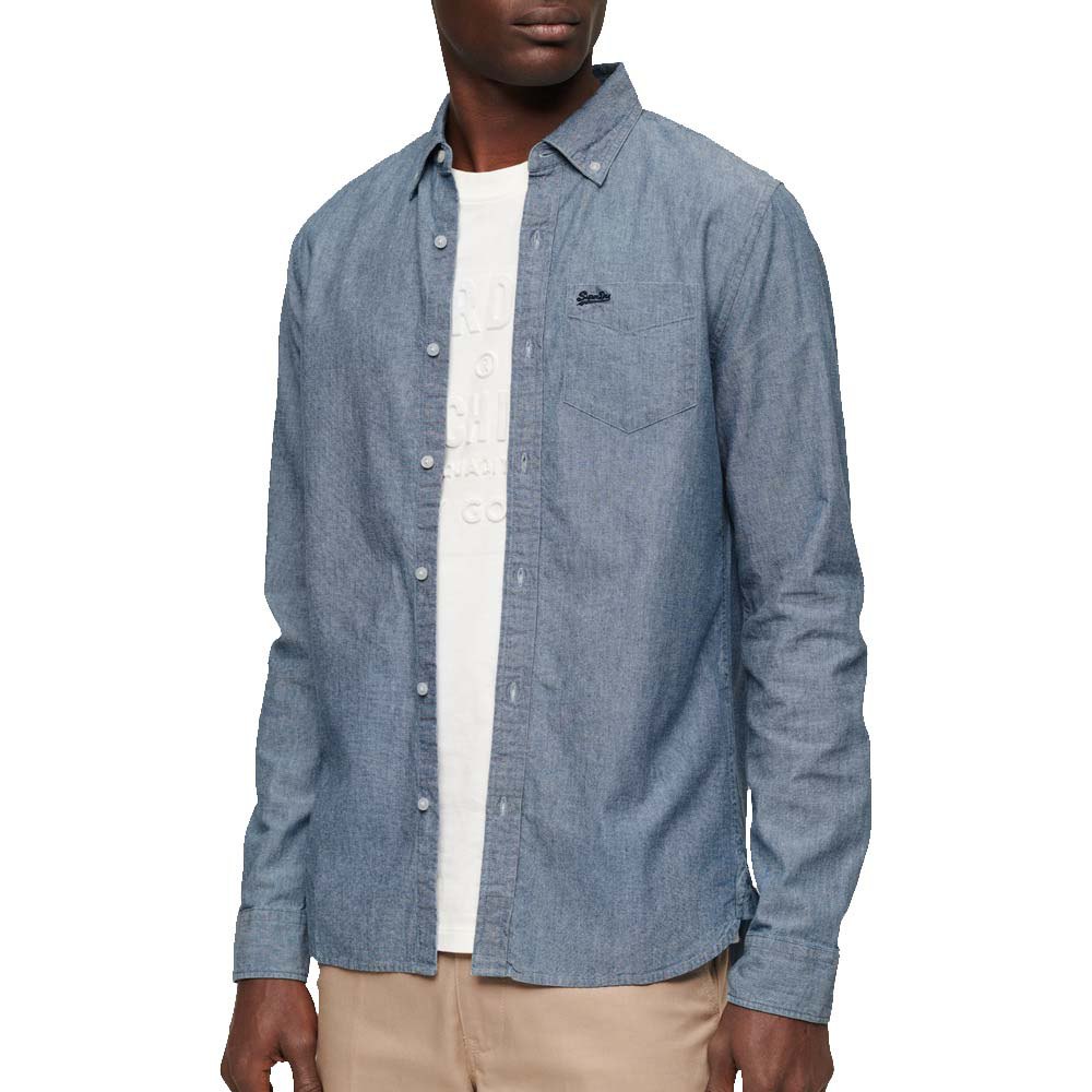 

Рубашка с длинным рукавом Superdry Chambray, синий