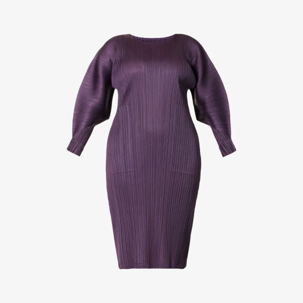

Трикотажное платье миди со складками October Pleats Please Issey Miyake, фиолетовый