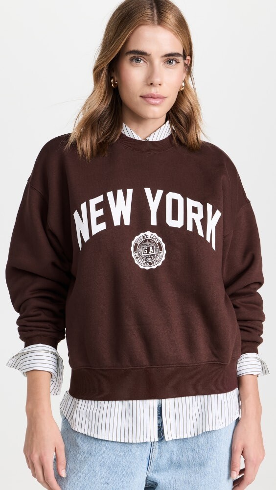 

Толстовка Good American Brushed Fleece Graphic Crew New York