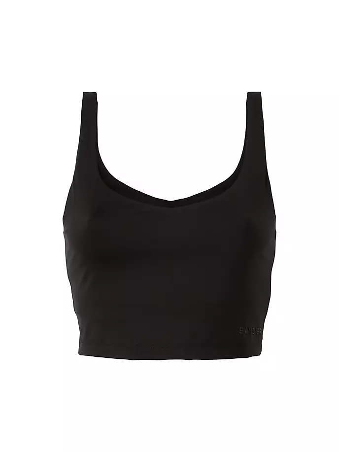 

Укороченный бюстгальтер Tempo с V-образным вырезом Bandier, черный