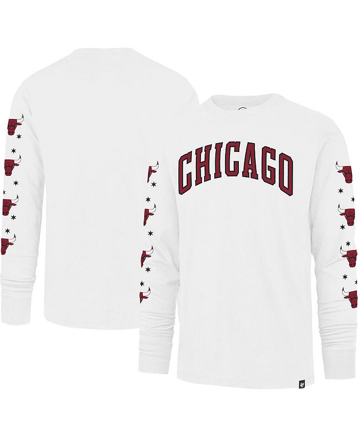 

Мужская белая футболка с длинным рукавом Chicago Bulls City Edition Downtown Franklin '47 Brand, белый