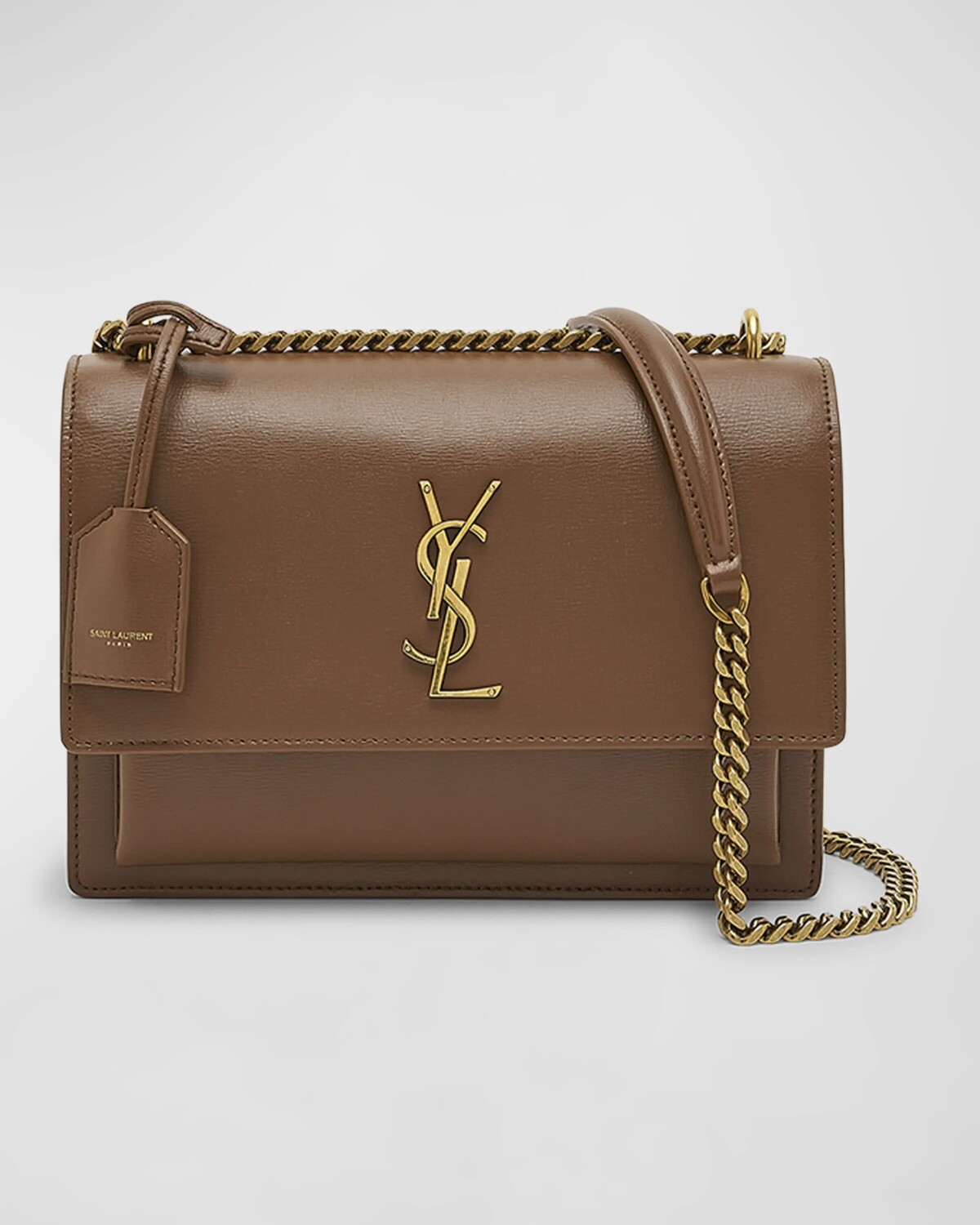 

Сумка через плечо Sunset YSL среднего размера из гладкой кожи Saint Laurent, цвет Fox