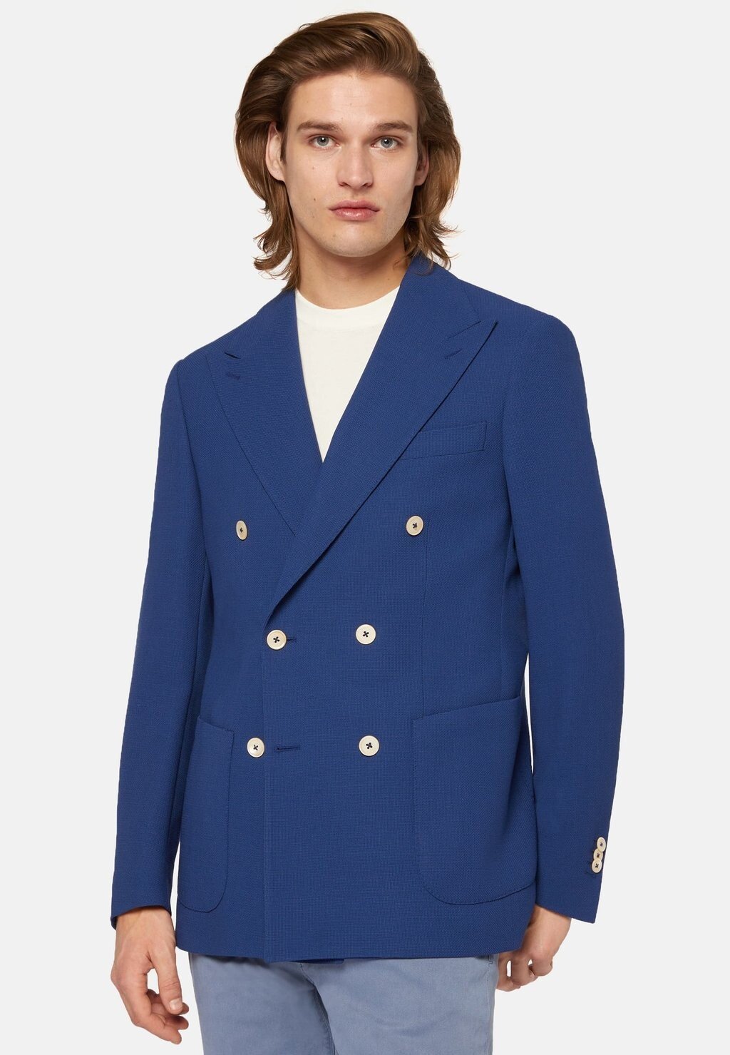 

Короткое пальто DOUBLE-BREASTED IN PURE CREPE Boggi Milano, синий