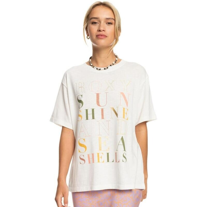 

Женская футболка Roxy Crystal Vision Oversize Boyfriend Shirt белая