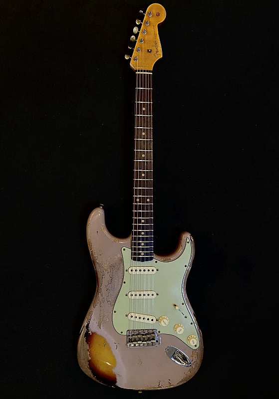 Электрогитара Fender Custom Shop Limited Edition 59 Stratocaster - Super Heavy Relic Aged Dirty Shell Pink/Sunburst