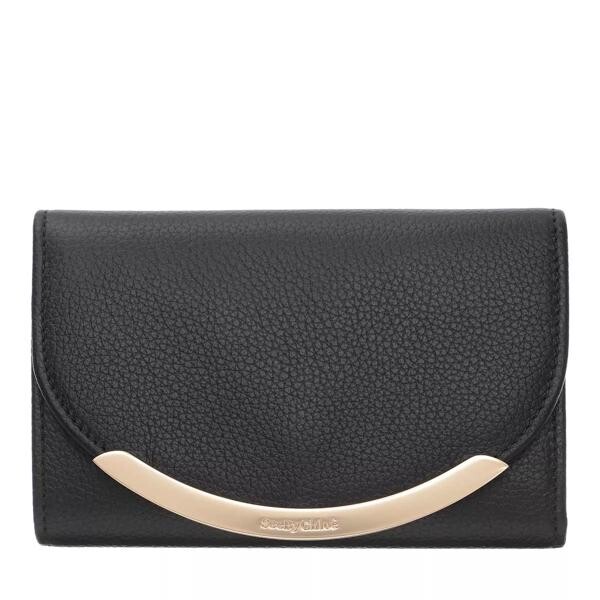 Кошелек french wallet leather See By Chloé, черный