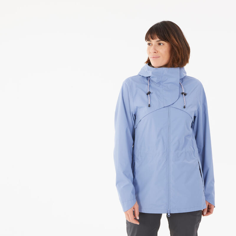 Женская непромокаемая походная куртка - NH500 QUECHUA, цвет blau