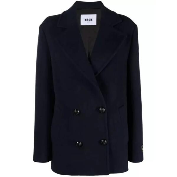 

Куртка double-breasted logo-patch jacket Msgm, черный