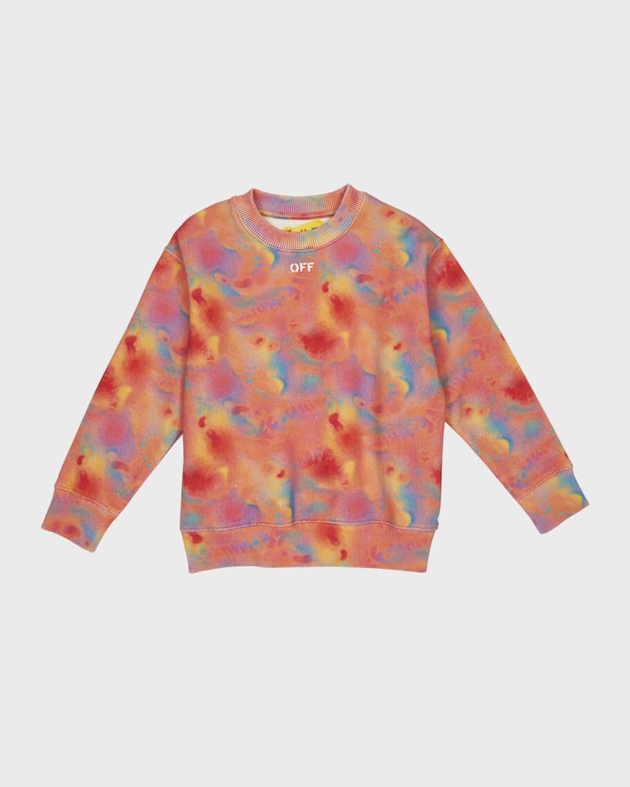 

Толстовка с логотипом Tie Dye для девочек, размеры 4–12 Off-White