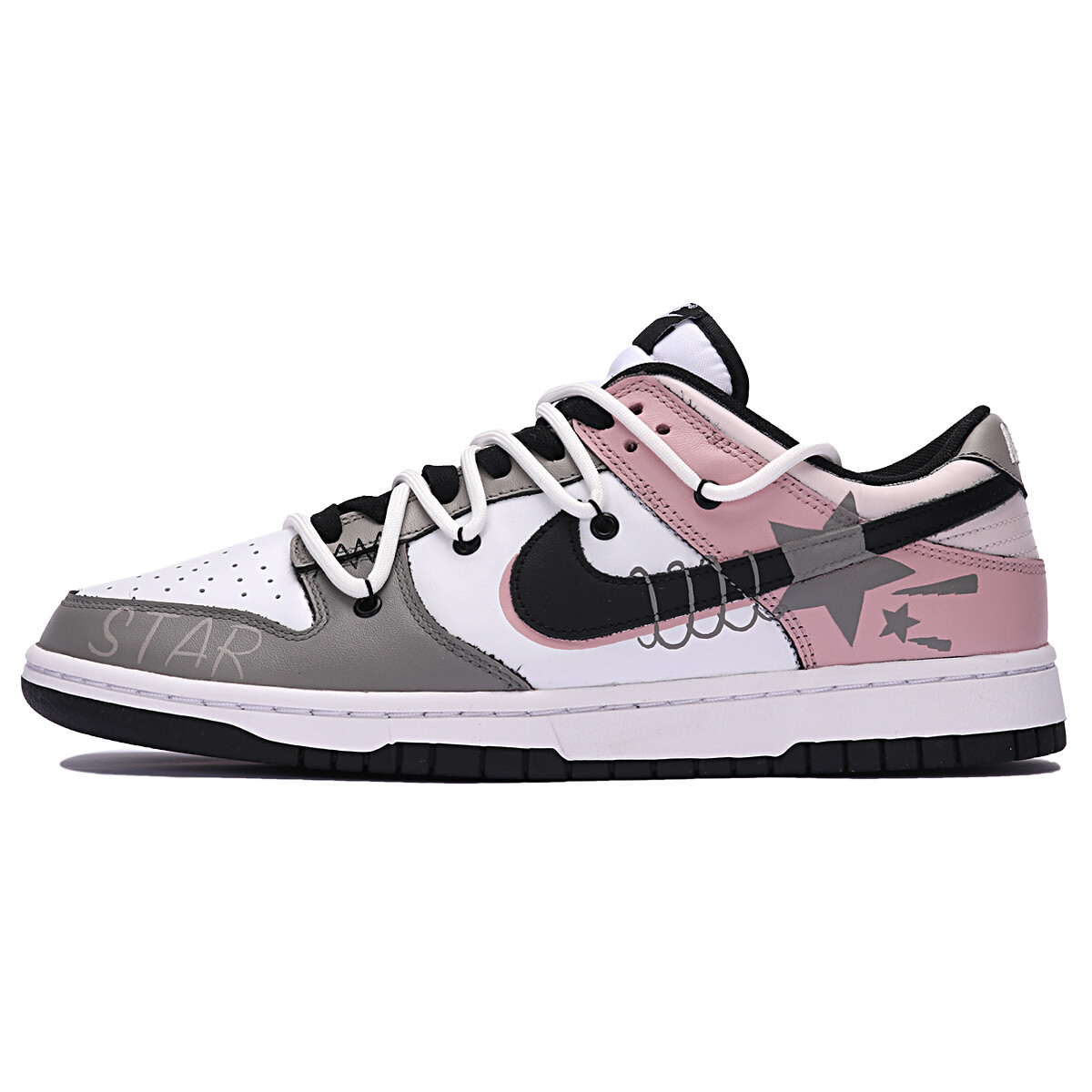 

Кроссовки для скейтбординга Dunk женские, низкие, розовый Nike, розовый/белый