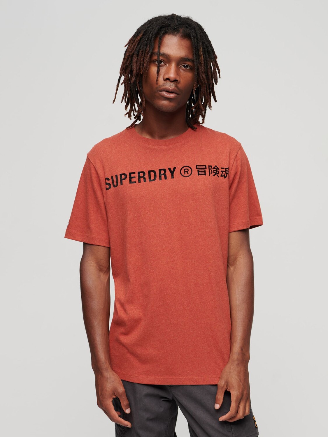 

Винтажная футболка с логотипом спецодежды Superdry, оранжевый марль