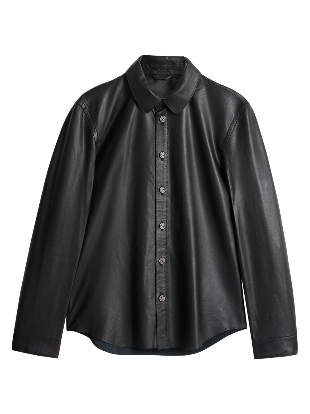 

Кожаная куртка-рубашка Travis John Varvatos, черный