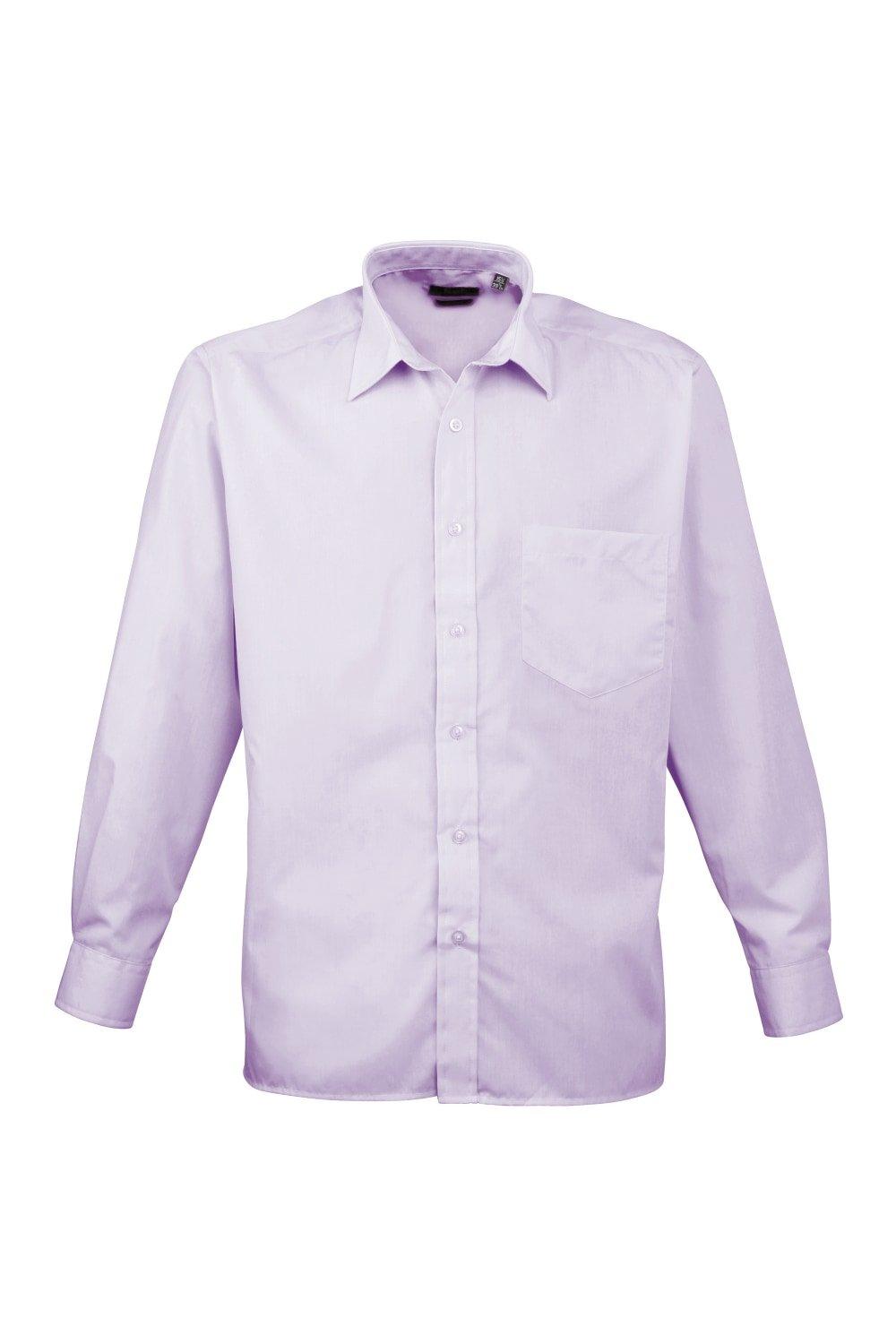 Простая рабочая рубашка из поплина с длинными рукавами Premier, розовый