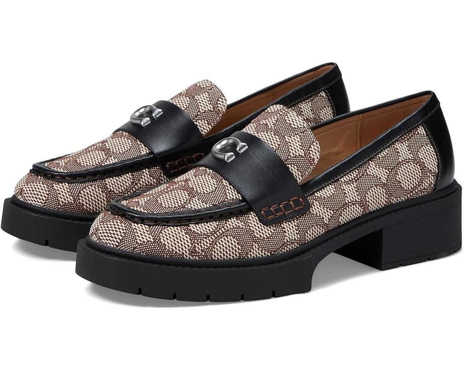 

Лоферы COACH Leah Textile Jacquard Loafer, цвет Cocoa/Black