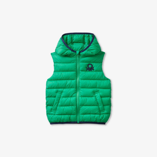 

Утепленный жилет с вышитым логотипом 18 месяцев - 6 лет Benetton, цвет benetton green