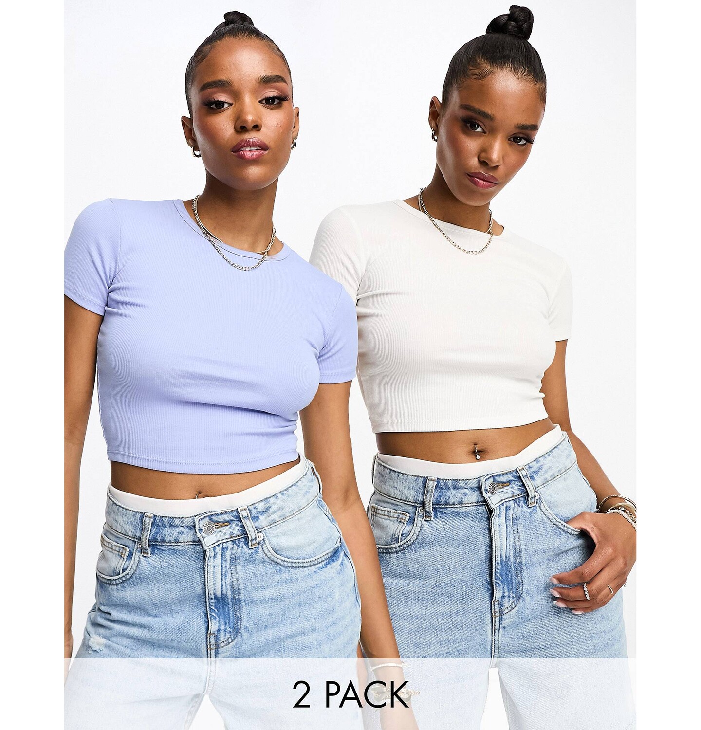 

Бело-синяя футболка в рубчик для малышей Pull&Bear