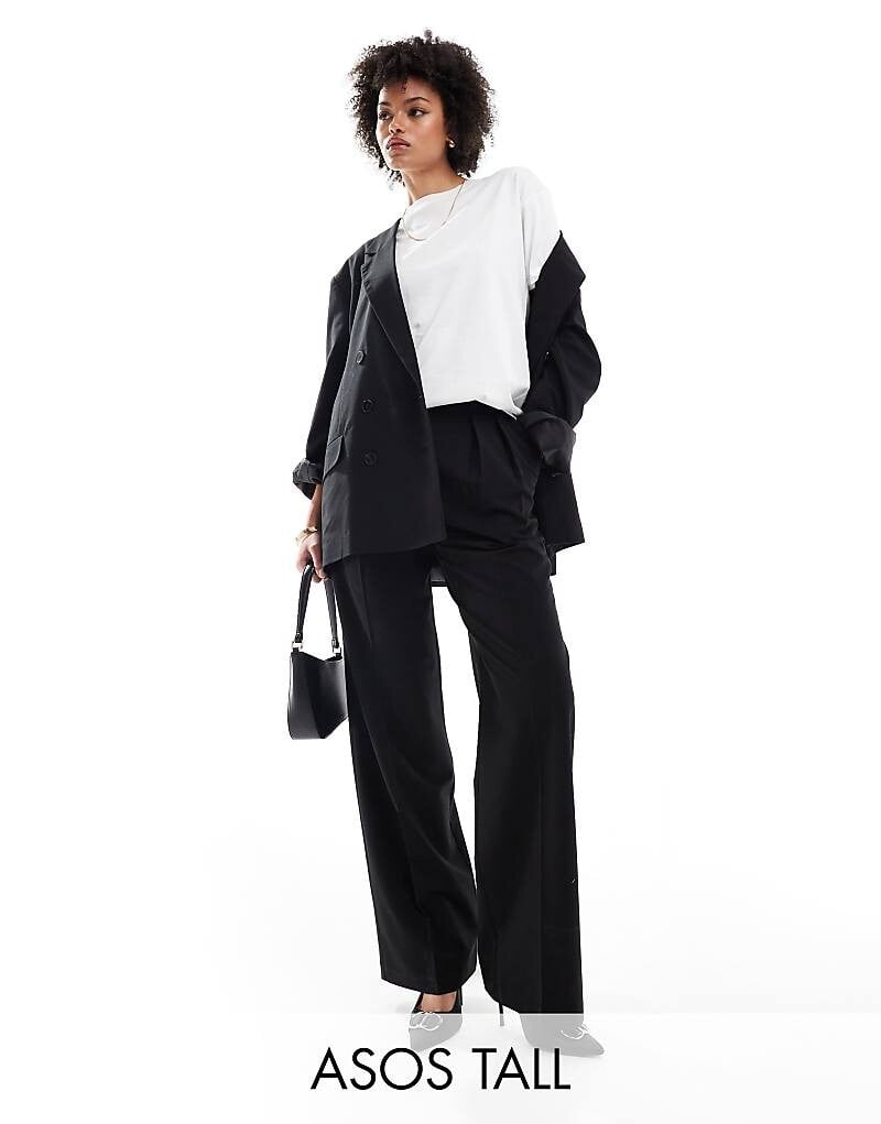 

Черные широкие брюки ASOS DESIGN Tall