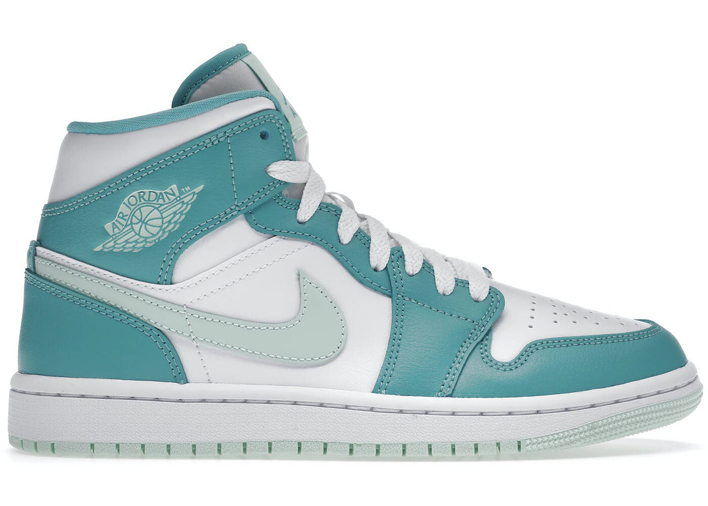 

Кроссовки Nike Air Jordan 1 Mid Washed Teal (W), бирюзово-мятный / белый