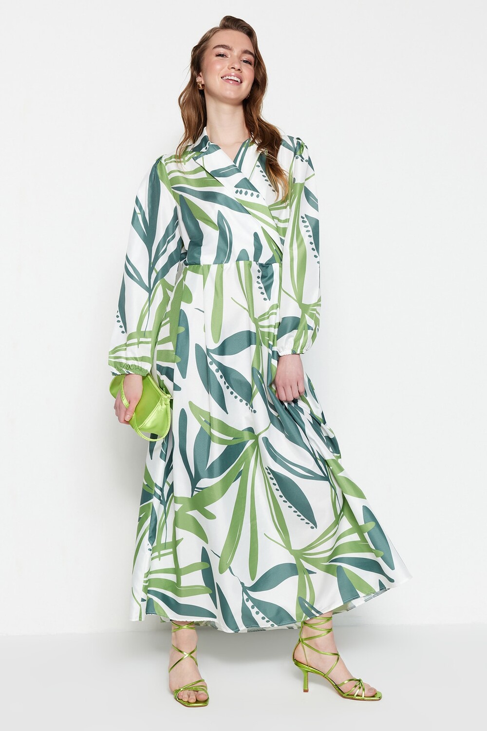 

Платье - Зеленый - А-силуэт Trendyol Modest, зеленый